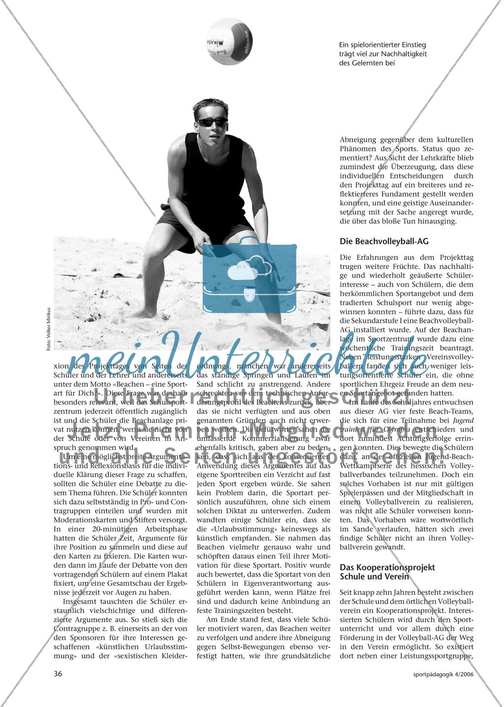 Schulprojekt Beach-Volleyball - Ein Sportevent nachhaltig thematisieren Preview 3
