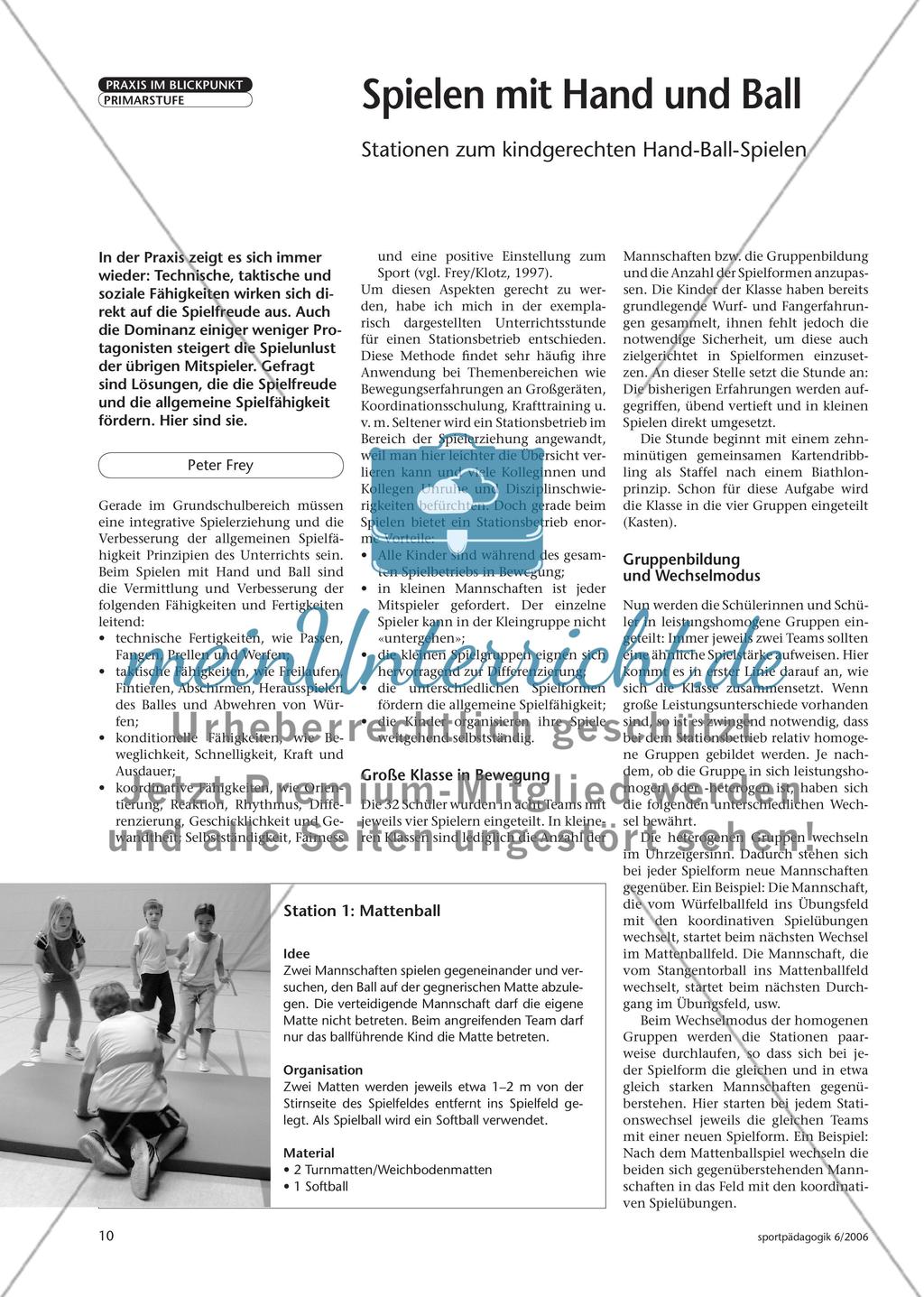 Spielen mit Hand und Ball - Stationen zum kindgerechten Hand-Ball-Spielen Preview 1