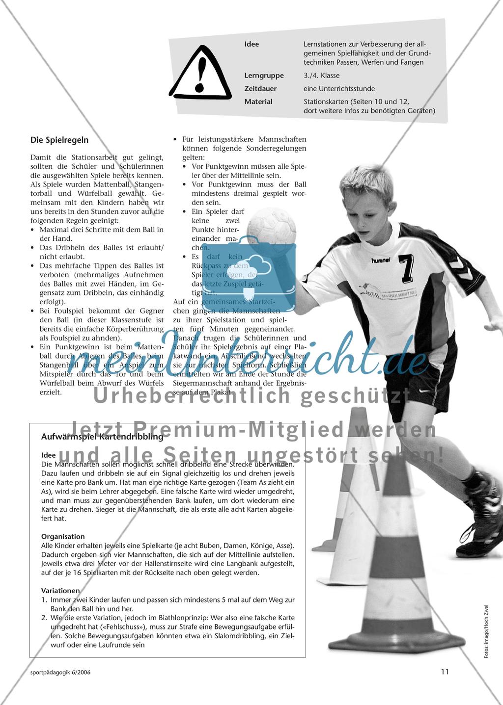 Spielen mit Hand und Ball - Stationen zum kindgerechten Hand-Ball-Spielen Preview 2