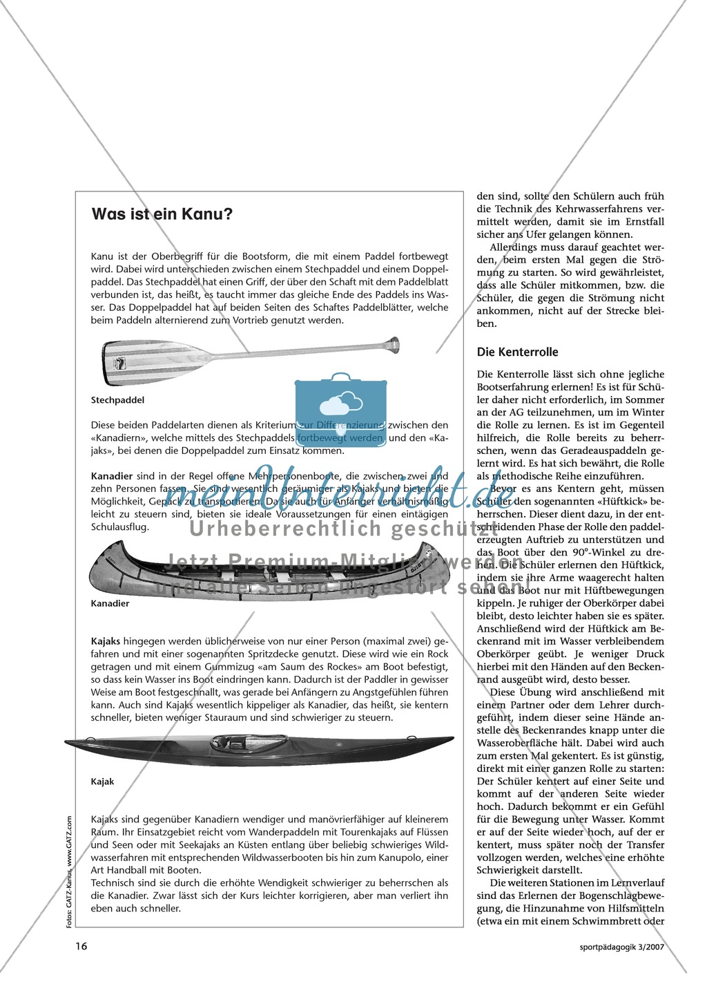 Wassersport: Anregungen und Ideen für Unterricht, bei dem Schüler das erste mal in einem Kajak sitzen Preview 3