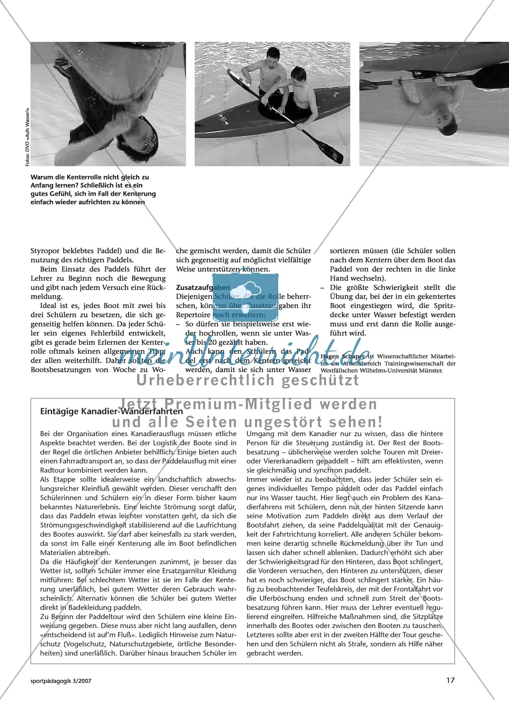 Wassersport: Anregungen und Ideen für Unterricht, bei dem Schüler das erste mal in einem Kajak sitzen Preview 4