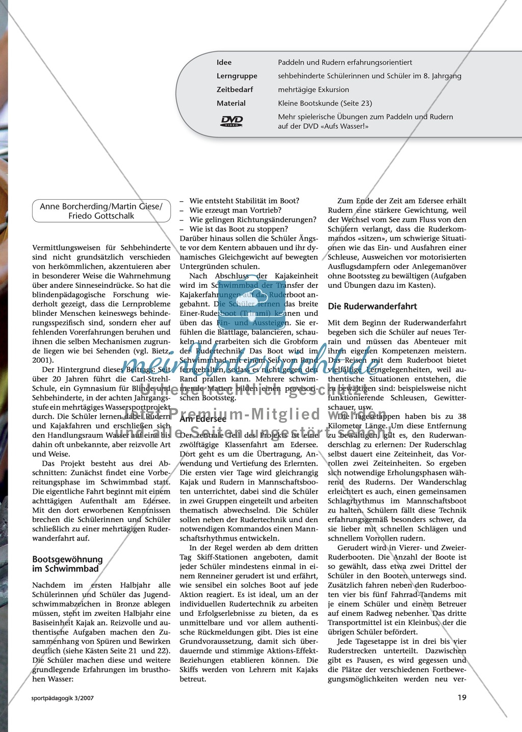 Wassersport: Rudern an Schüler mit Sehbeschädigung vermitteln Preview 2