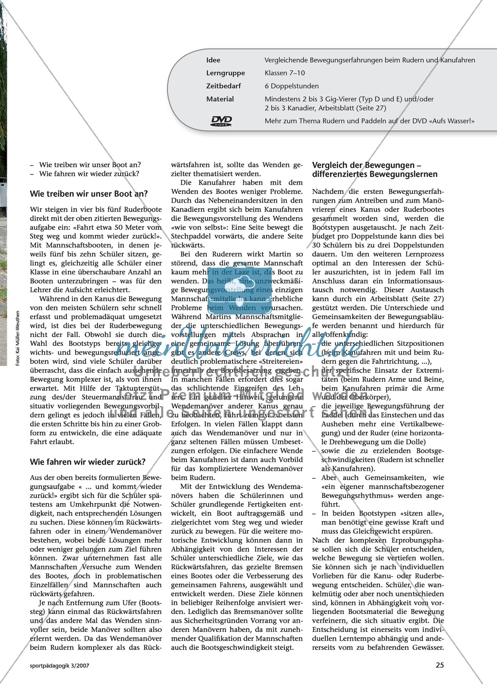Wassersport - Infotext: Die Unterschiede zwischen Rudern und Kanufahren. Preview 2