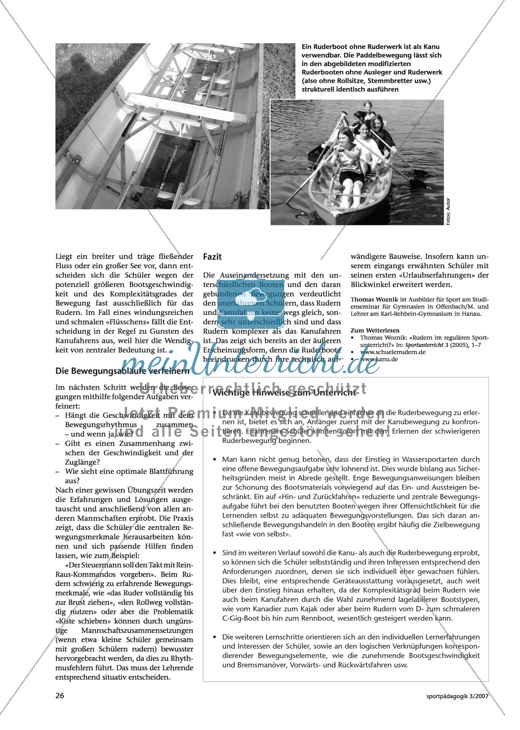 Wassersport - Infotext: Die Unterschiede zwischen Rudern und Kanufahren. Preview 3
