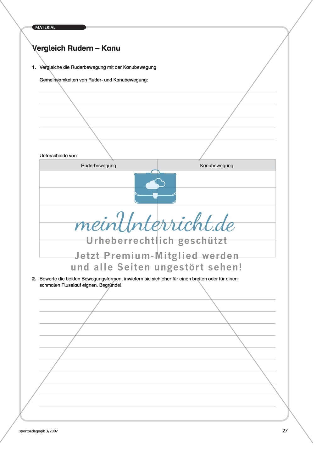 Wassersport - Infotext: Die Unterschiede zwischen Rudern und Kanufahren. Preview 4