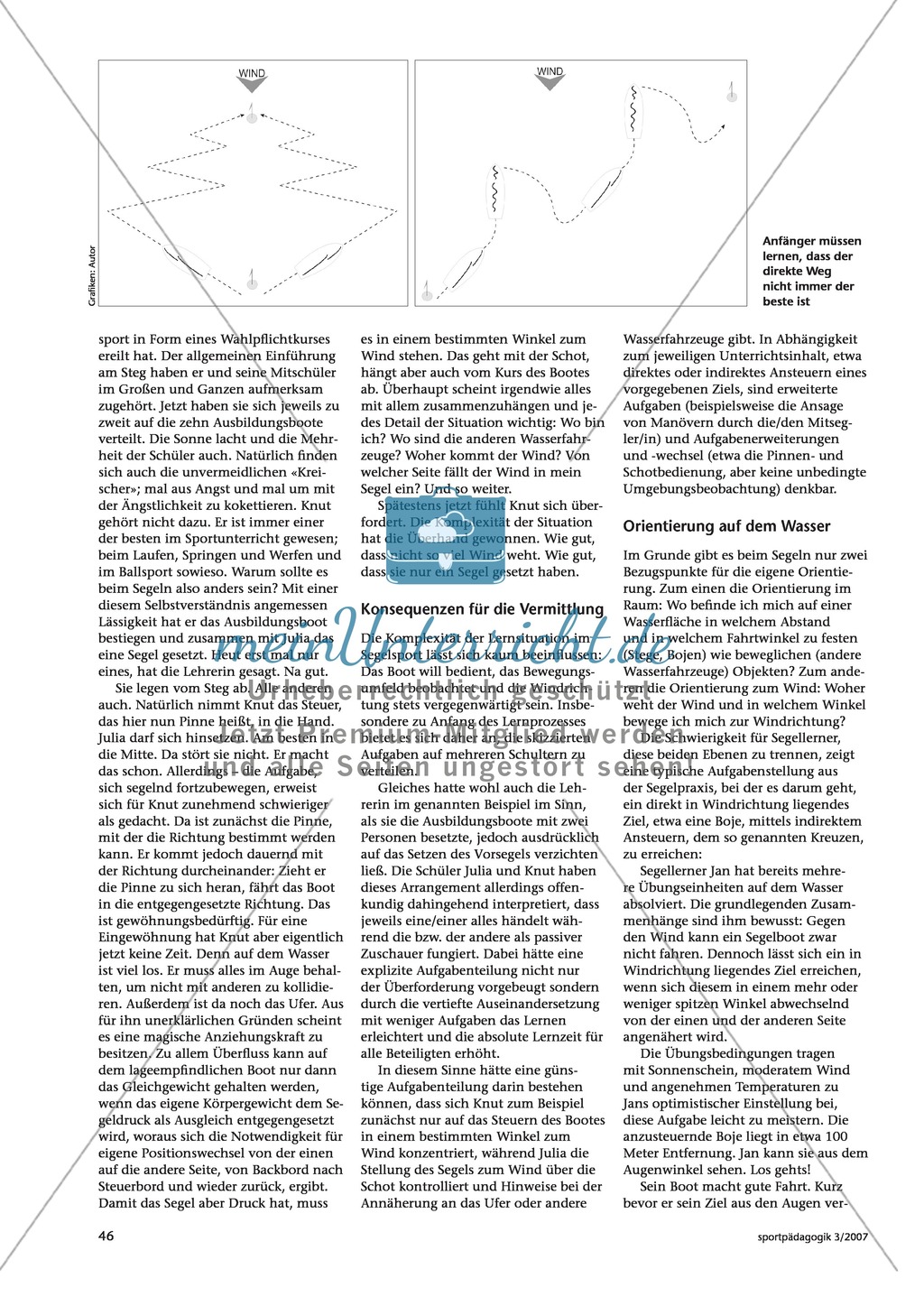 Wassersport: Infotext über typische Probleme des Segelunterrichts und deren Lösungen Preview 2
