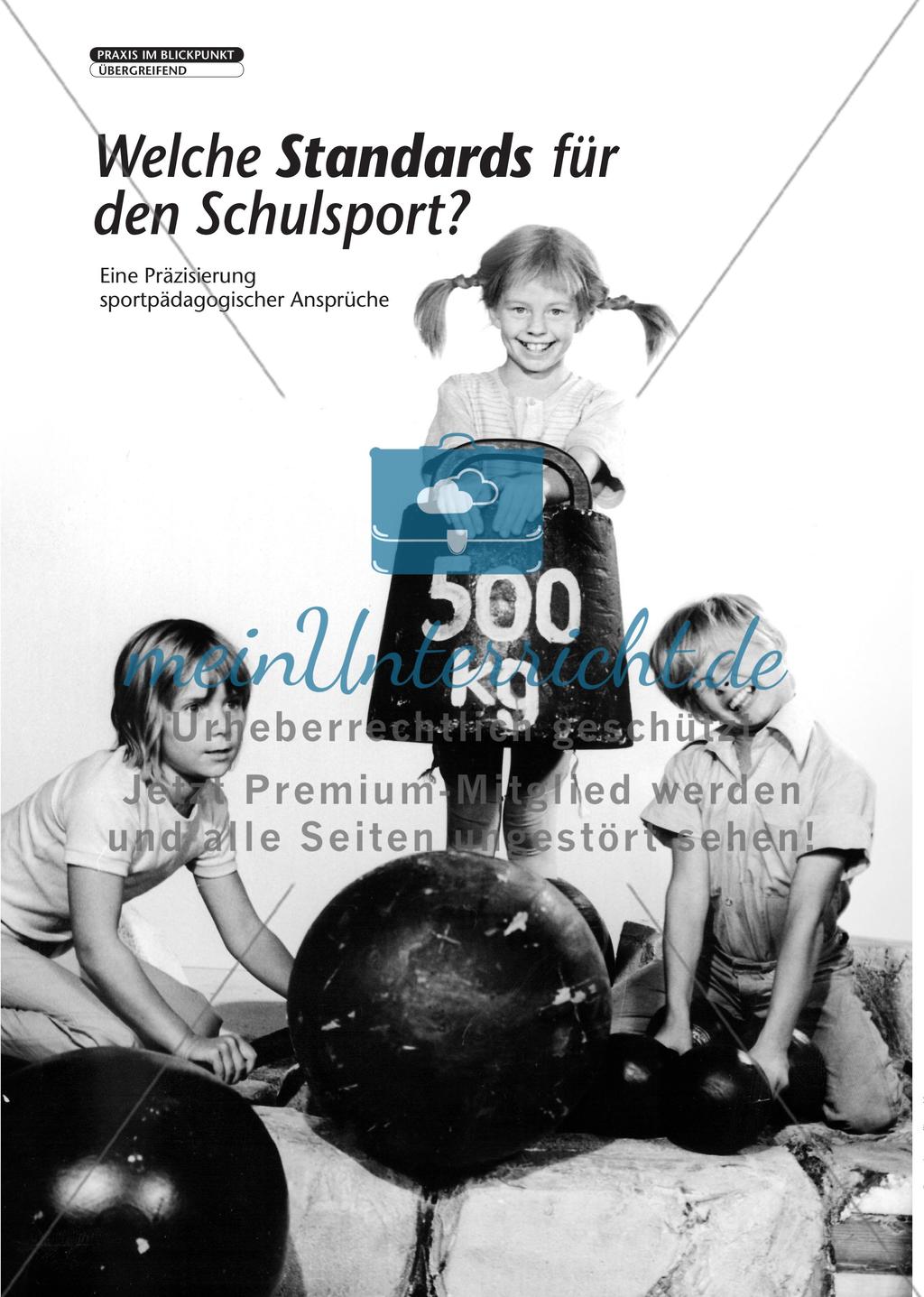 Welche Standards für den Schulsport? - Eine Präzisierung sportpädagogischer Ansprüche Preview 1