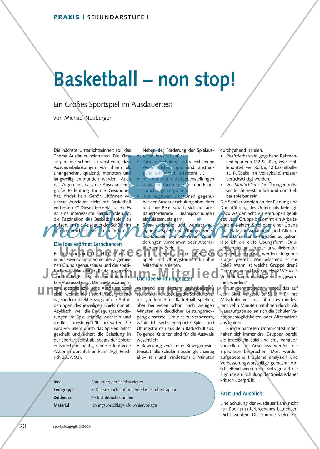 Basketball – non stop! Preview 1