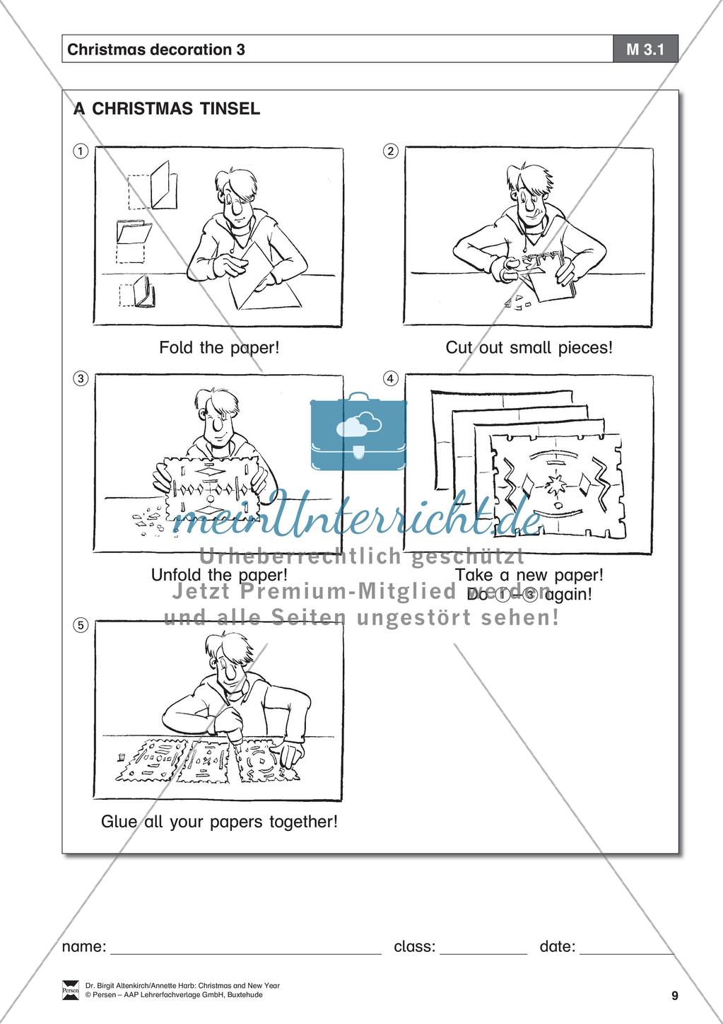 Christmas Decoration - Bastelanleitungen und Anregungen zur Beschäftigung mit Weihnachtsvokabular Preview 4