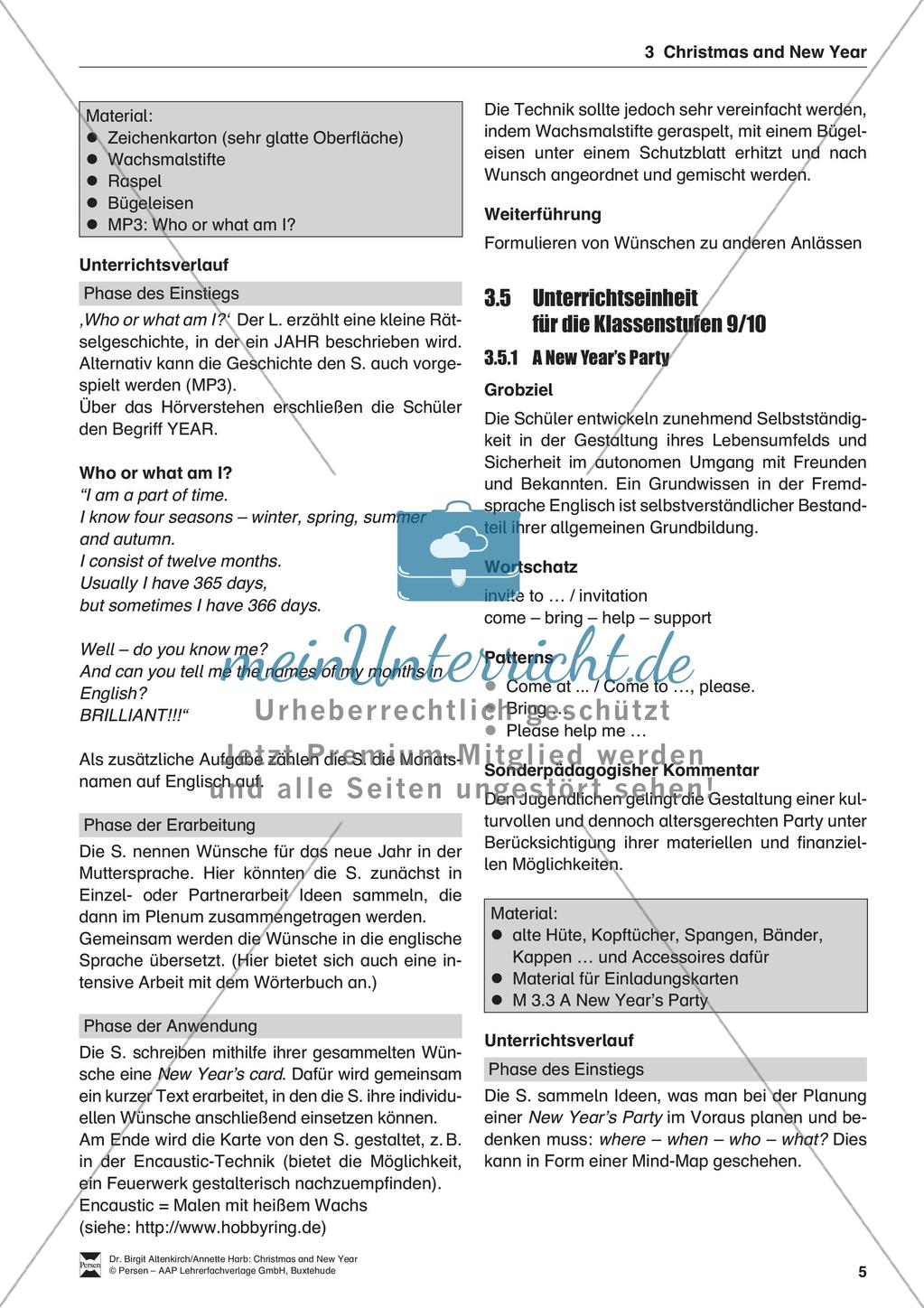 Wishes for the New Year - Anregungen zur Auseinandersetzung mit dem Thema Neujahr und den eigenen Wünschen Preview 2