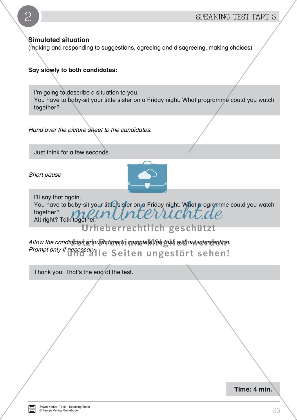 Speaking test kennenlernen fragen