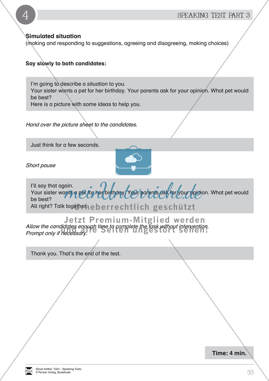 Speaking test kennenlernen
