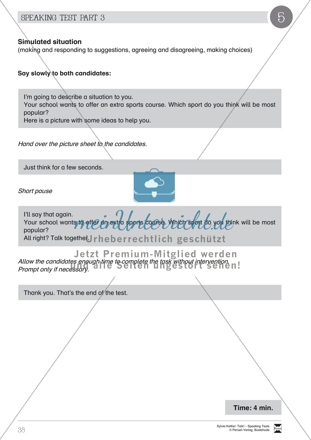 Speaking test kennenlernen fragen