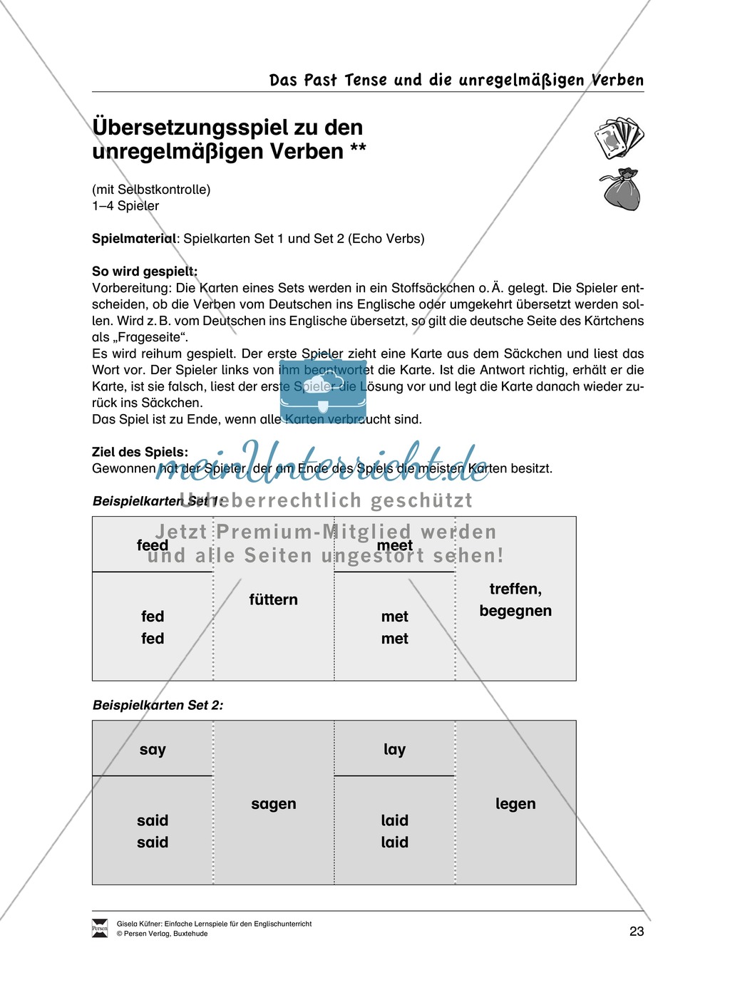 Lernspiele: Wortschatz, Rechtschreibung und Wahrnehmung, unregelmäßige Verben, Mitlautverdopplung, Vokale Preview 1