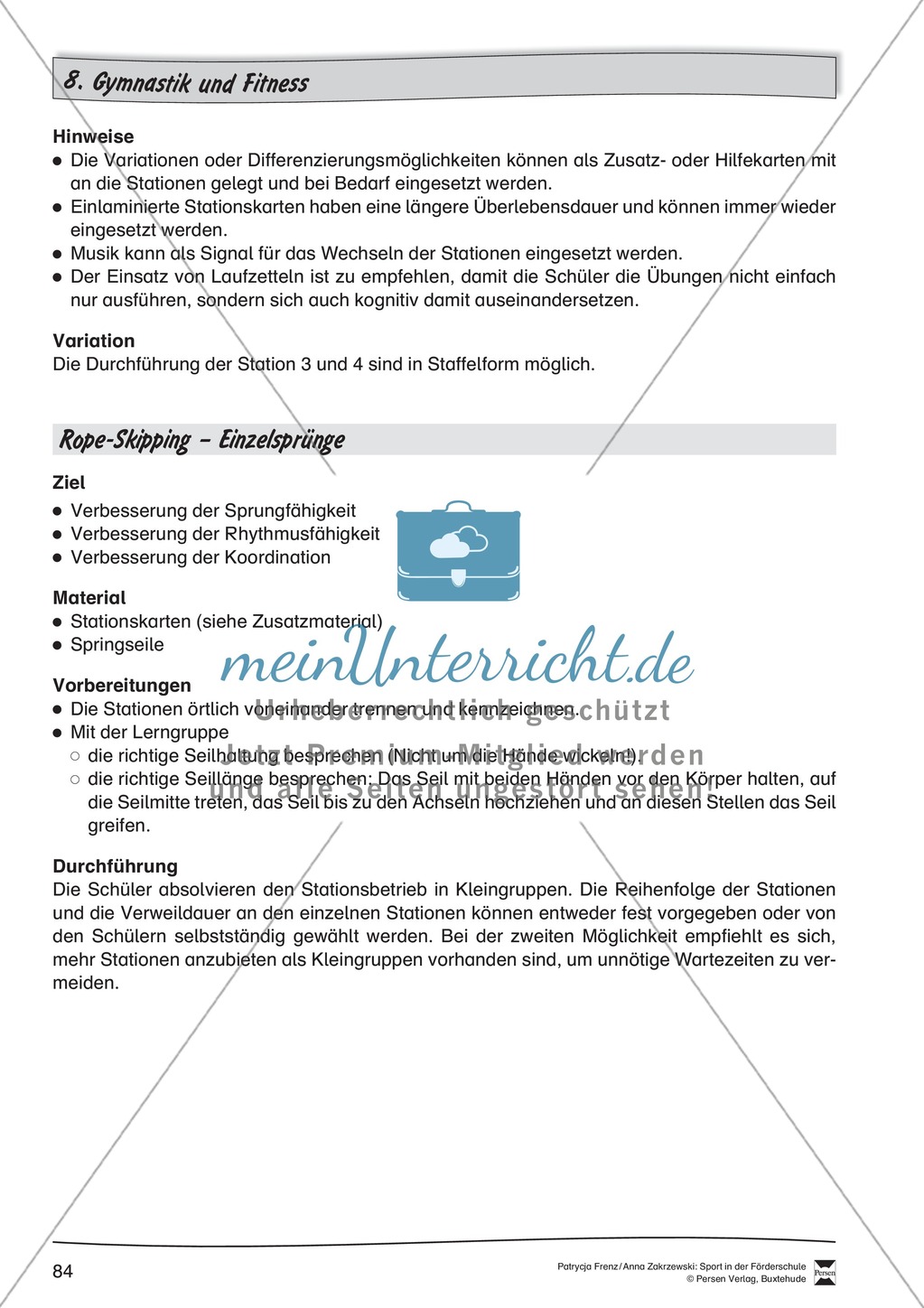 Übungen und Stationsbetriebe zum Thema