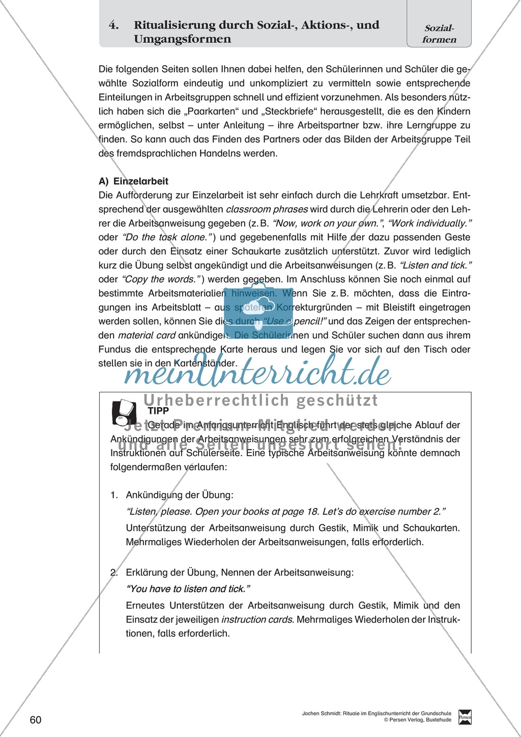 Sozialformen: Frontalunterricht, Einzel-, Partner- oder Gruppenarbeit Preview 2