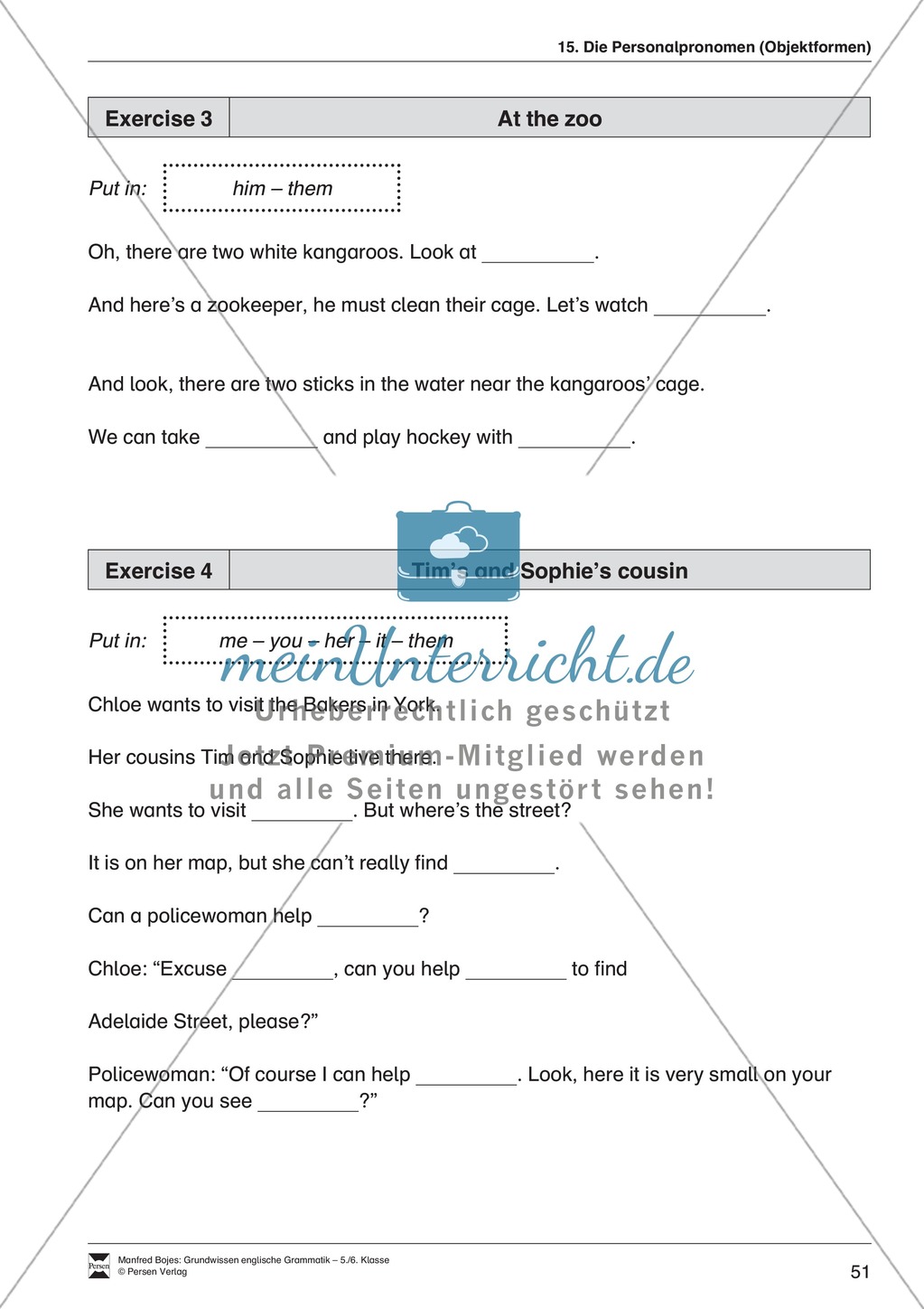 Die Personalpronomen (Objektformen): Erklärung + Beispiele + Übungen Preview 3