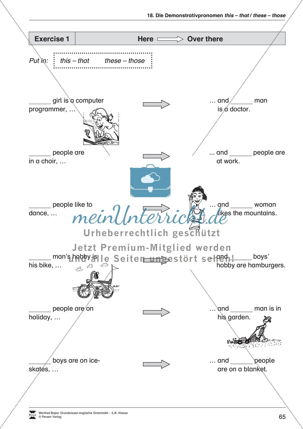 Die Demonstrativpronomen this, that und these, those: Erklärung + Beispiele + Übungen Preview 2