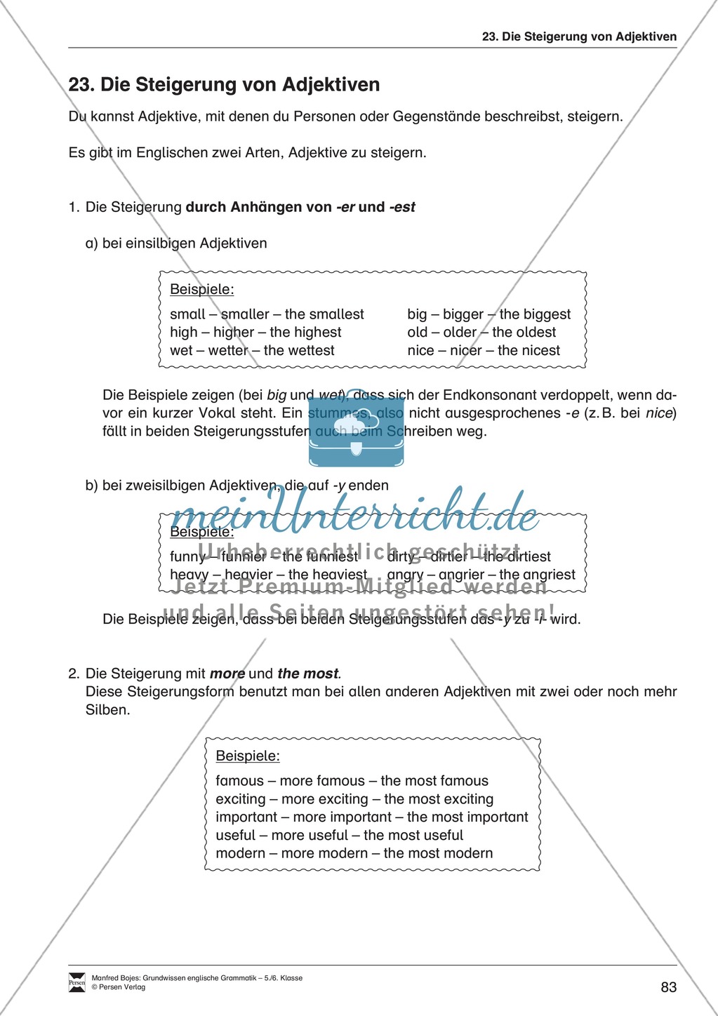 Die Steigerung von Adjektiven: Erklärung + Beispiele + Übungen Preview 1