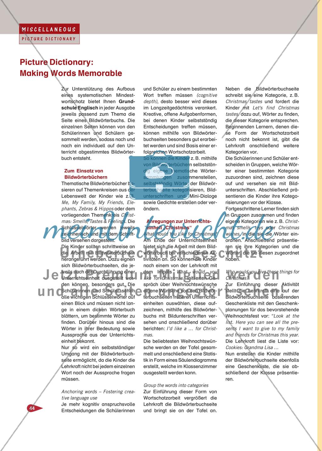 Picture Dictionary: Making Words Memorable Preview 1