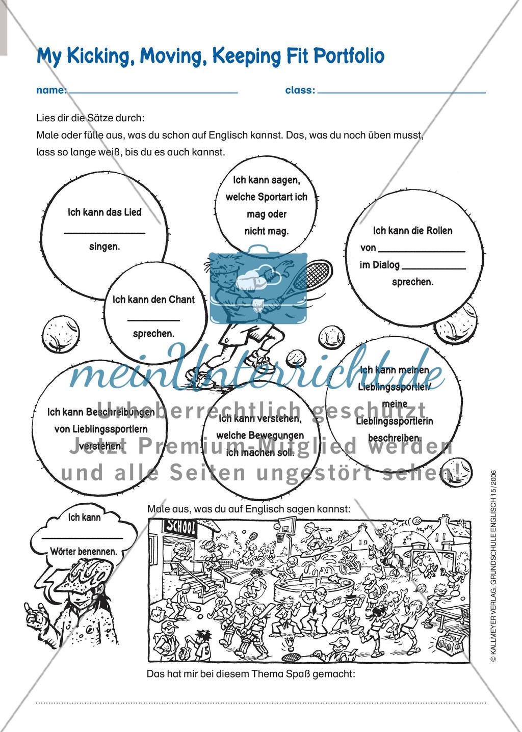 My Kicking, Moving, Keeping Fit Portfolio Preview 1