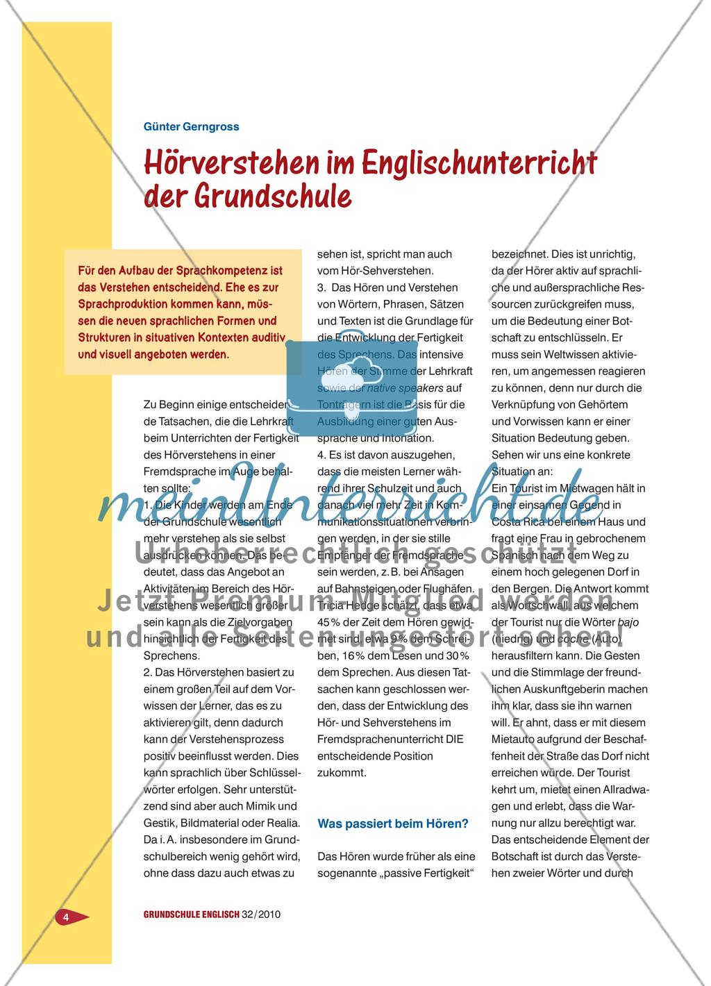 Hörverstehen im Englischunterricht der Grundschule Preview 1
