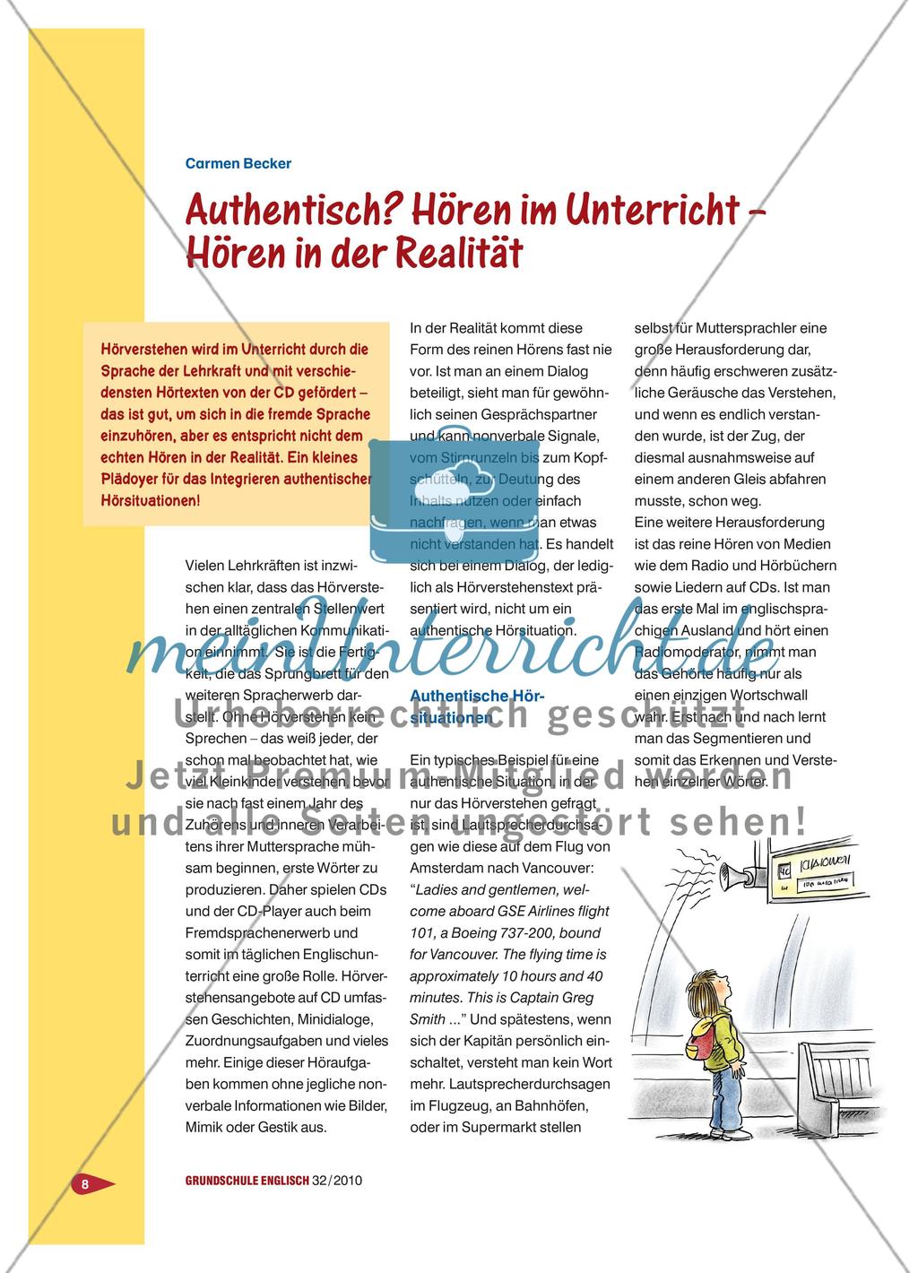 Authentisch? Hören im Unterricht – Hören in der Realität Preview 1