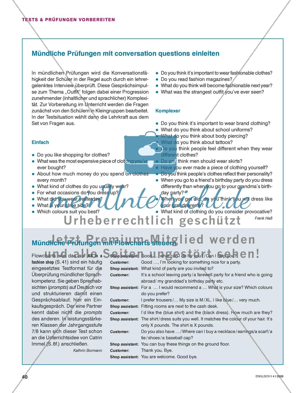 Mündliche Prüfungen mit conversation questions einleiten / Mündliche Prüfungen mit Flowcharts steuern Preview 1