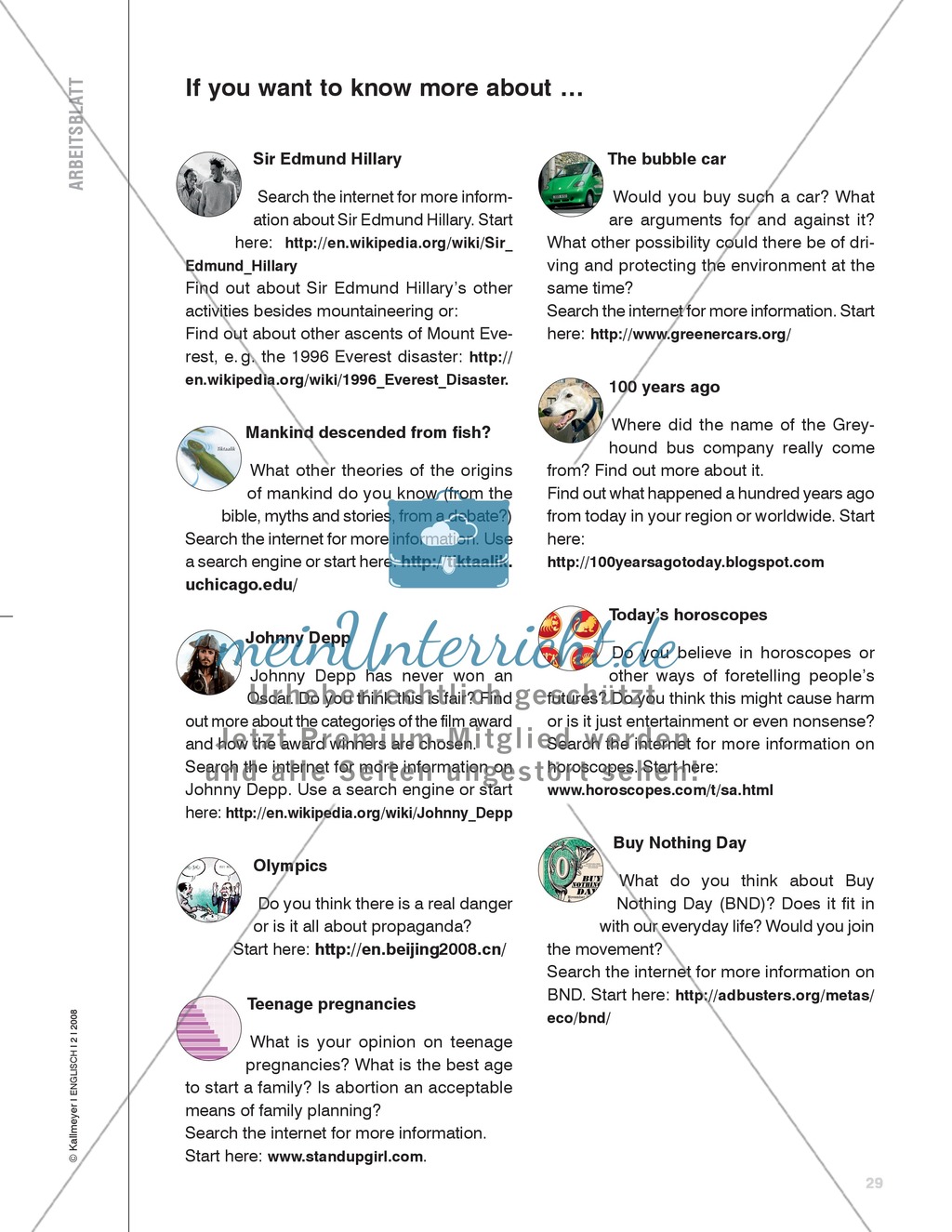 Unterrichtseinheit zur Arbeit mit Zeitungsartikeln: Inhaltliche und strukturelle Erfassung von Artikeln, eigene Artikel schreiben. Mit hilfreichen Links, Arbeitsblättern und didaktischen Erläuterungen. Preview 4