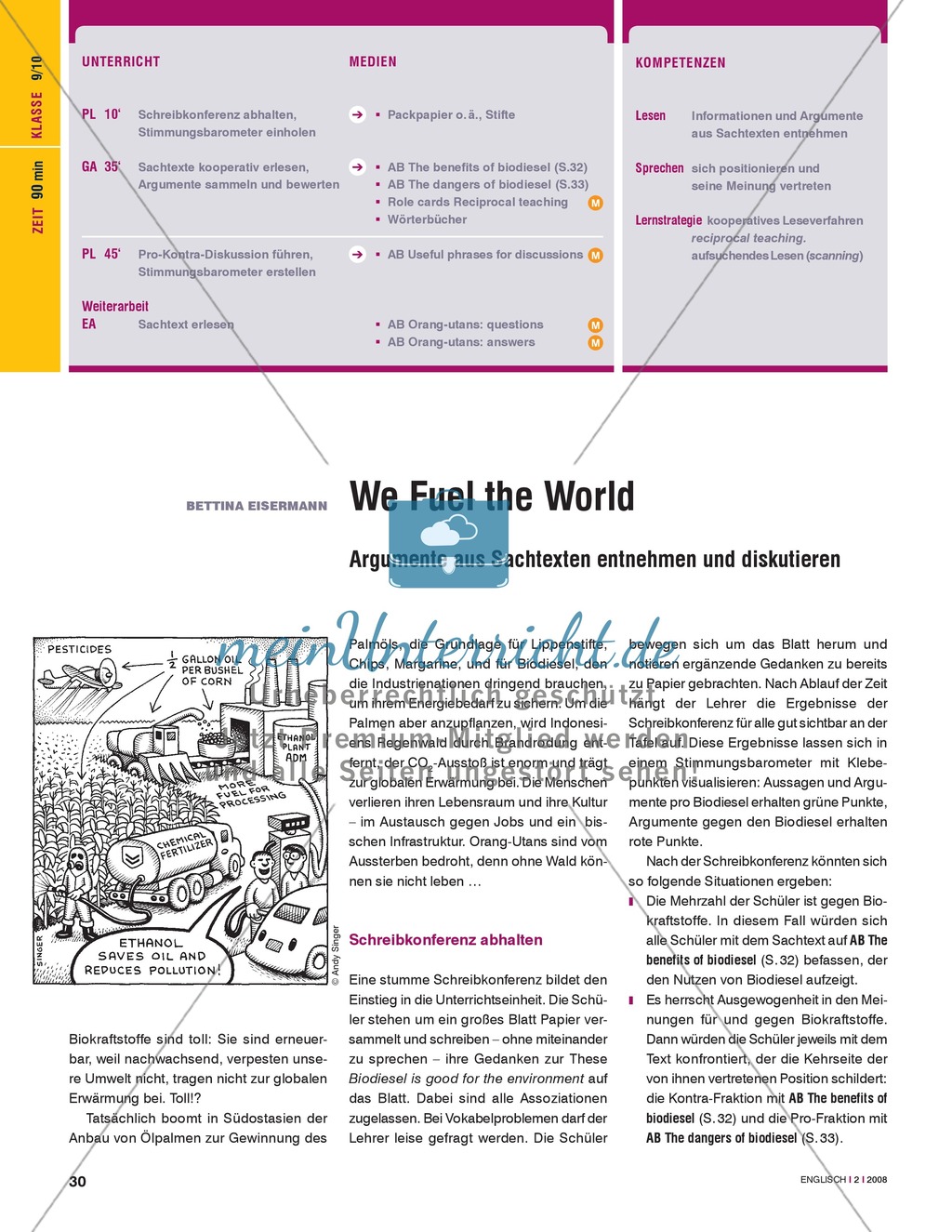 Unterrichtsstunden zum Arbeiten mit Sachtexten: Argumente aus Sachtexten entnehmen und diskutieren. Mit Sachtexten und didaktischen Erläuterungen sowie Material für die Prüfung des Leseverständnisses. Preview 1