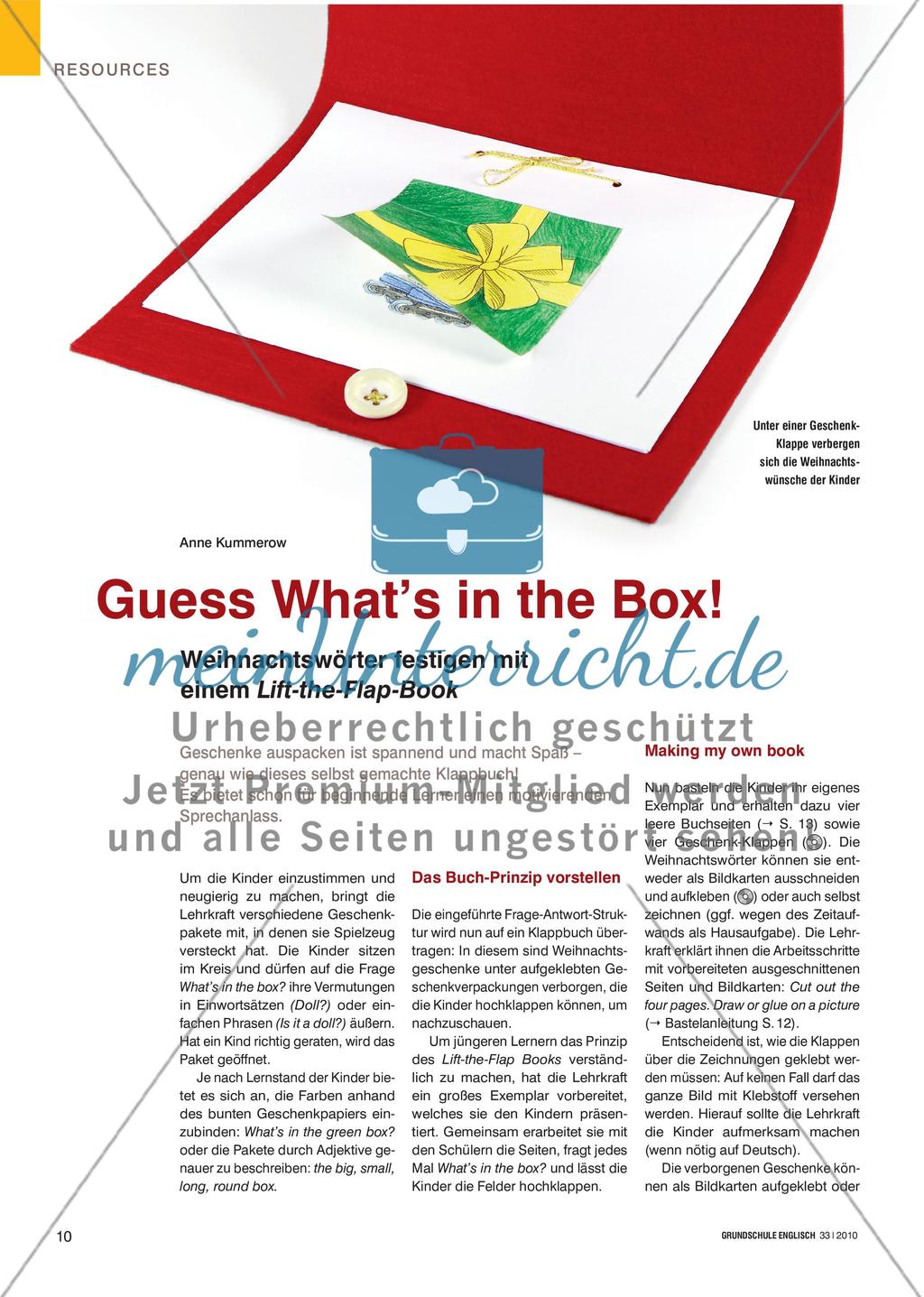 Guess What’s in the Box! - Weihnachtswörter festigen mit einem Lift-the-Flap-Book Preview 1