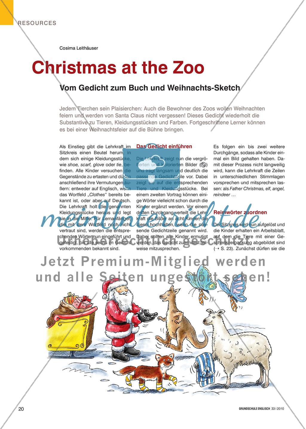 Christmas at the Zoo - Vom Gedicht zum Buch und Weihnachts-Sketch Preview 1