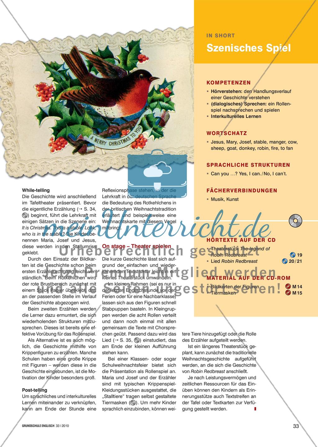 But Robin Redbreast Fans the Fire … - Eine englische Weihnachtslegende als Theaterstück aufführen Preview 2