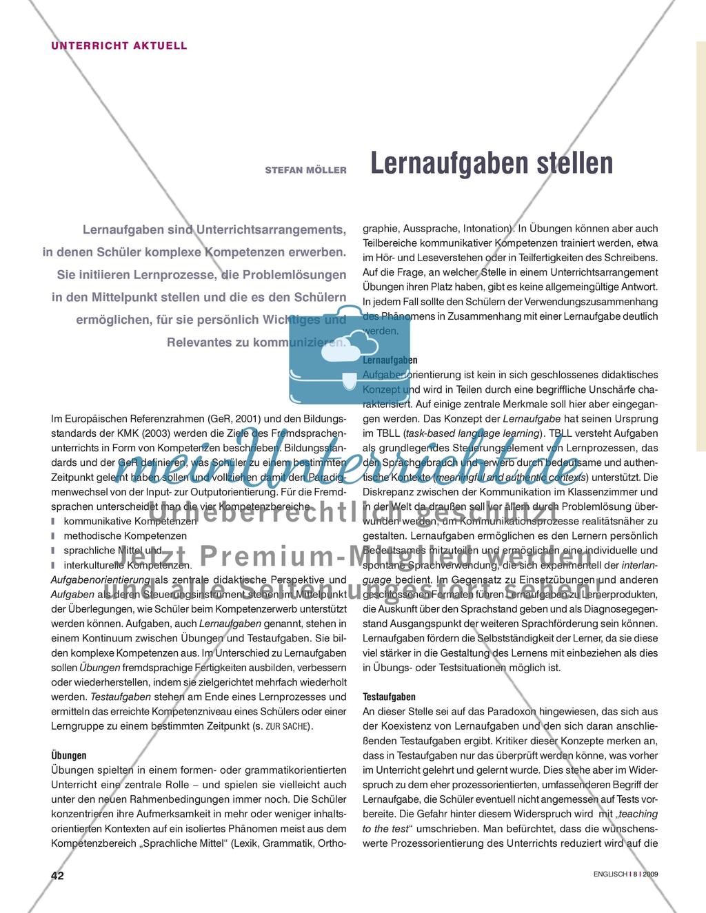 Lernaufgaben stellen Preview 1