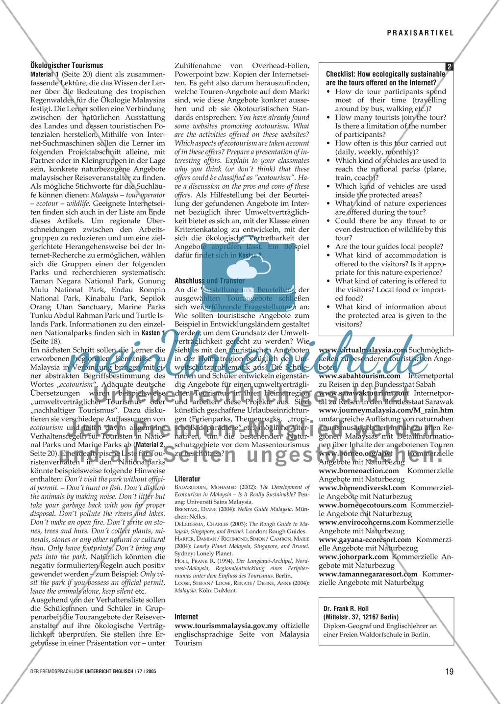 Tourismus auf sanften Sohlen - Eine virtuelle Reise nach Malaysia Preview 3
