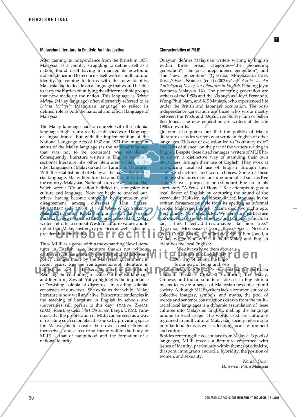 Wondrous Sights of Malaysia - Literatur als Ort der interkulturellen Begegnung Preview 3