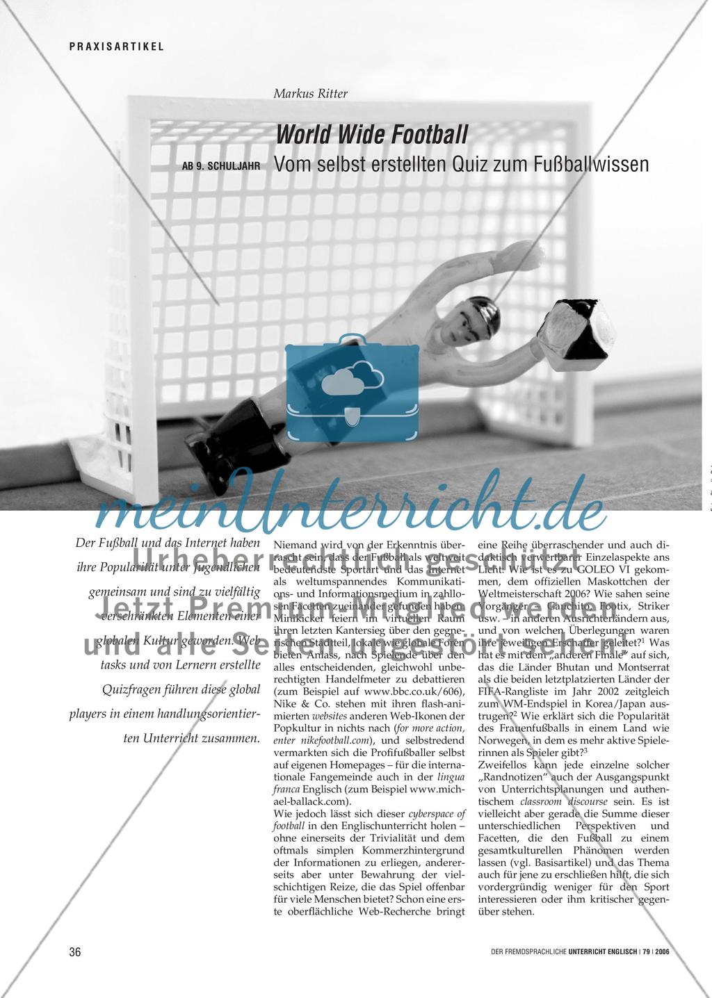 World Wide Football - Vom selbst erstellten Quiz zum Fußballwissen Preview 1