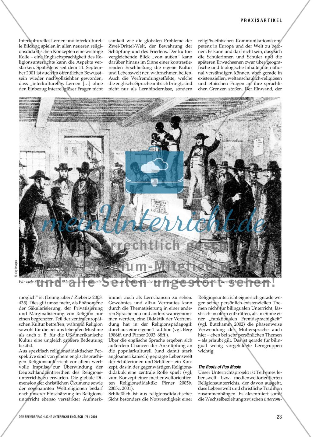 The Roots of Pop Music - Spirituals im bilingualen Religionsunterricht Preview 2