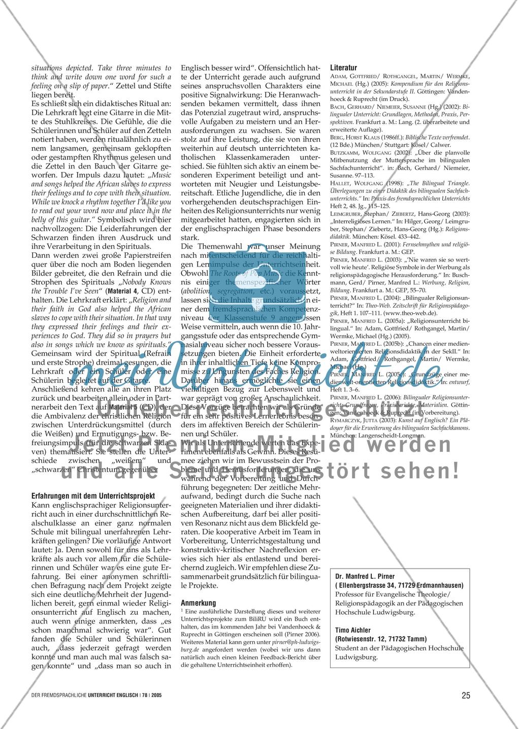 The Roots of Pop Music - Spirituals im bilingualen Religionsunterricht Preview 4