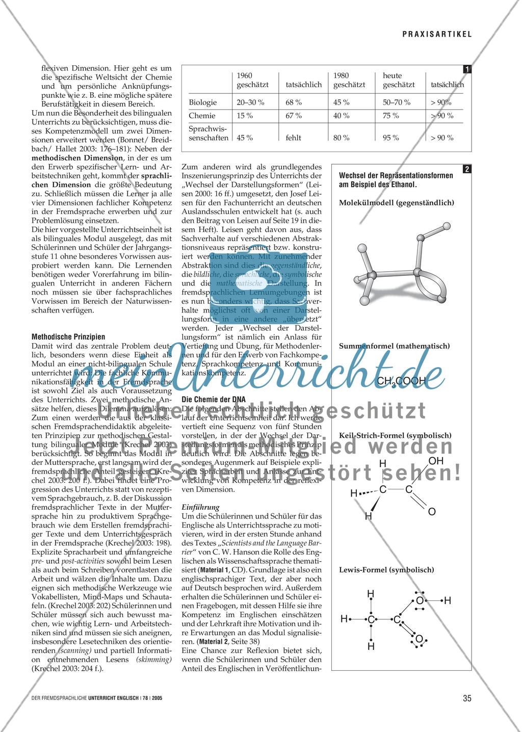 A Twist of Fate - Die Doppelhelix im bilingualen Chemieunterricht Preview 2
