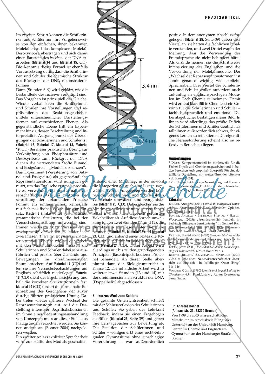 A Twist of Fate - Die Doppelhelix im bilingualen Chemieunterricht Preview 4
