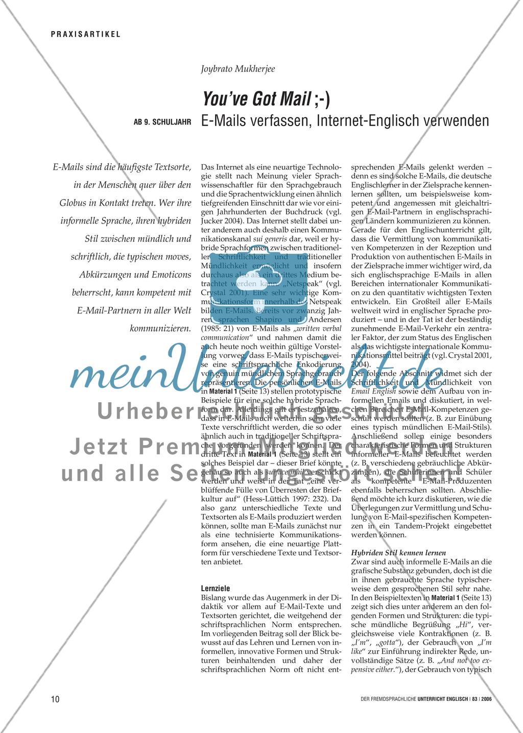 You’ve Got Mail ;-) - E-Mails verfassen, Internet-Englisch verwenden Preview 1
