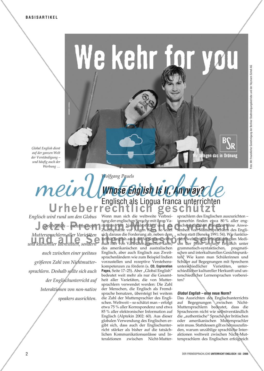 Whose English Is It, Anyway? - Englisch als Lingua franca unterrichten Preview 1