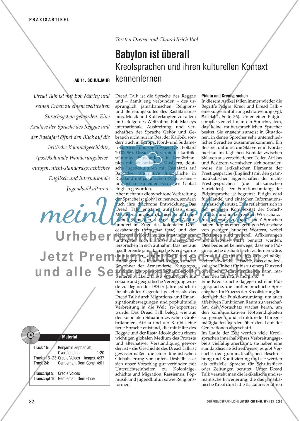 Babylon ist überall - Kreolsprachen und ihren kulturellen Kontext kennenlernen Preview 1