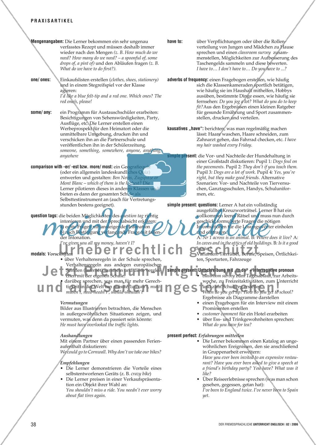 Gefahr erkannt, Gefahr gebannt - Unterrichtsszenarien für kommunikative Grammatikübungen Preview 2
