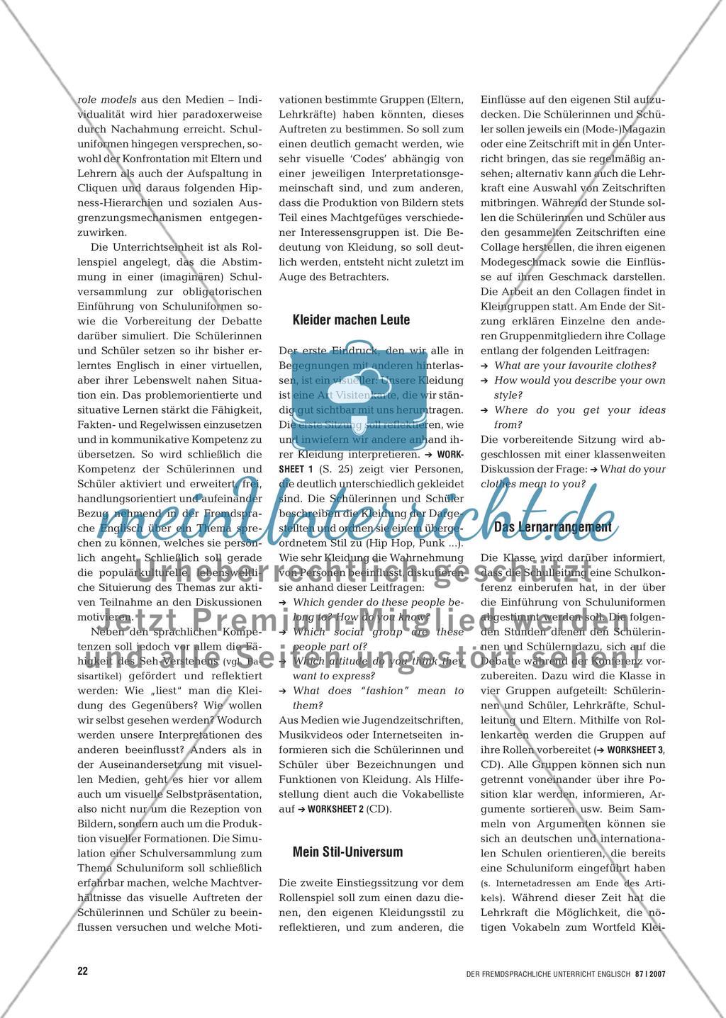 Sehen und gesehen werden - In einem Rollenspiel über Schuluniformen diskutieren Preview 2