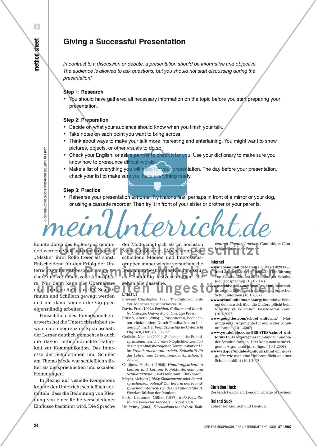Sehen und gesehen werden - In einem Rollenspiel über Schuluniformen diskutieren Preview 4