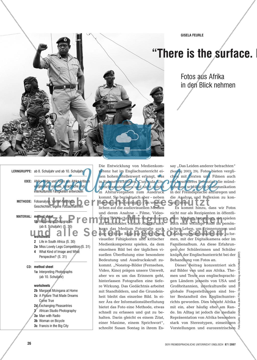 “There is the surface. Now think …” - Fotos aus Afrika in den Blick nehmen Preview 1
