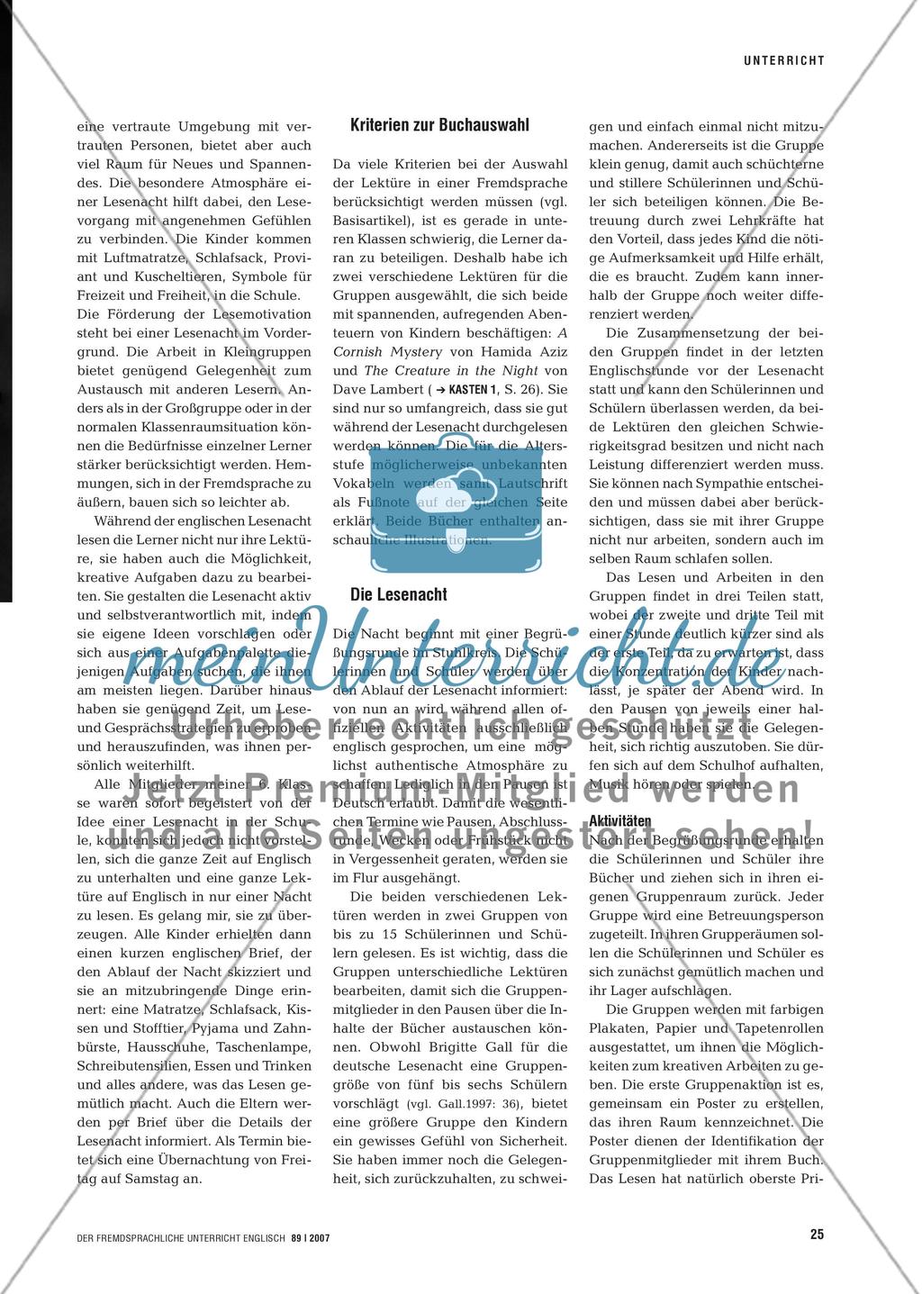 Mit Schlafsack und Taschenlampe - Eine englische Lesenacht in der Schule verbringen Preview 2
