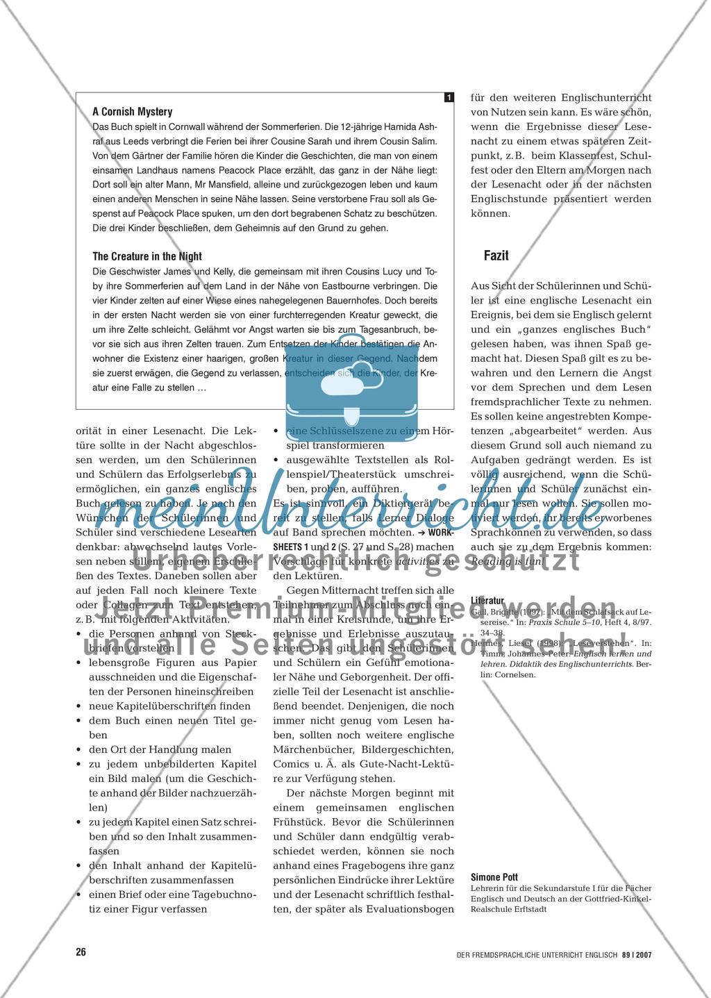 Mit Schlafsack und Taschenlampe - Eine englische Lesenacht in der Schule verbringen Preview 3
